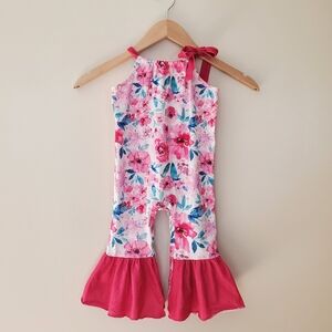 Marie Nicole Baby Girl Flare Leg Floral Jumpsuit